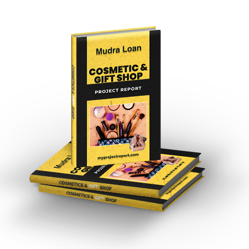 mudra loan cosmetics & gift shop project report with three books set