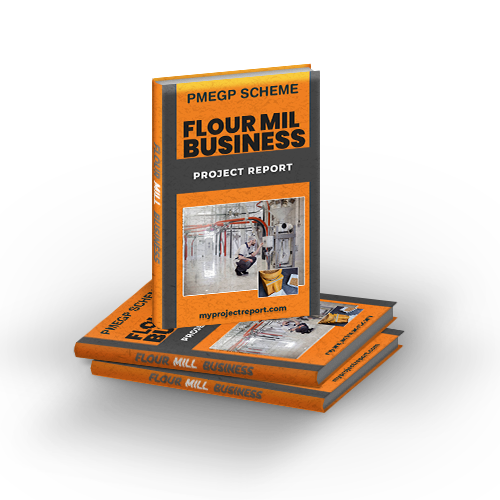 pmegp flour mill project report with three book cover set