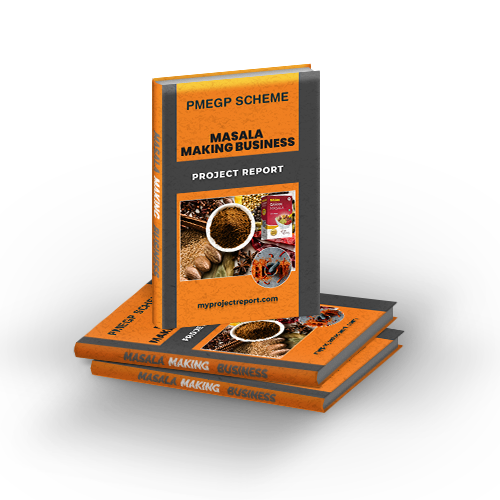 pmegp masala making business project report with three book cover set
