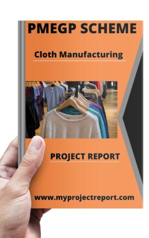 cloth manufacturing project report cover in hand
